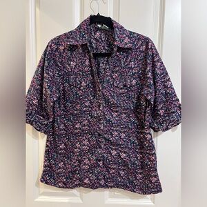 Love potion button down 100% cotton shirt in a floral print.